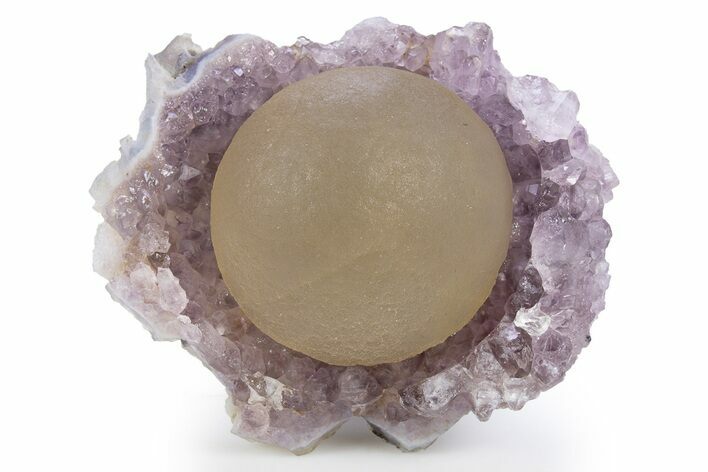 Botryoidal Yellow-Green Fluorite on Amethyst - India #305988